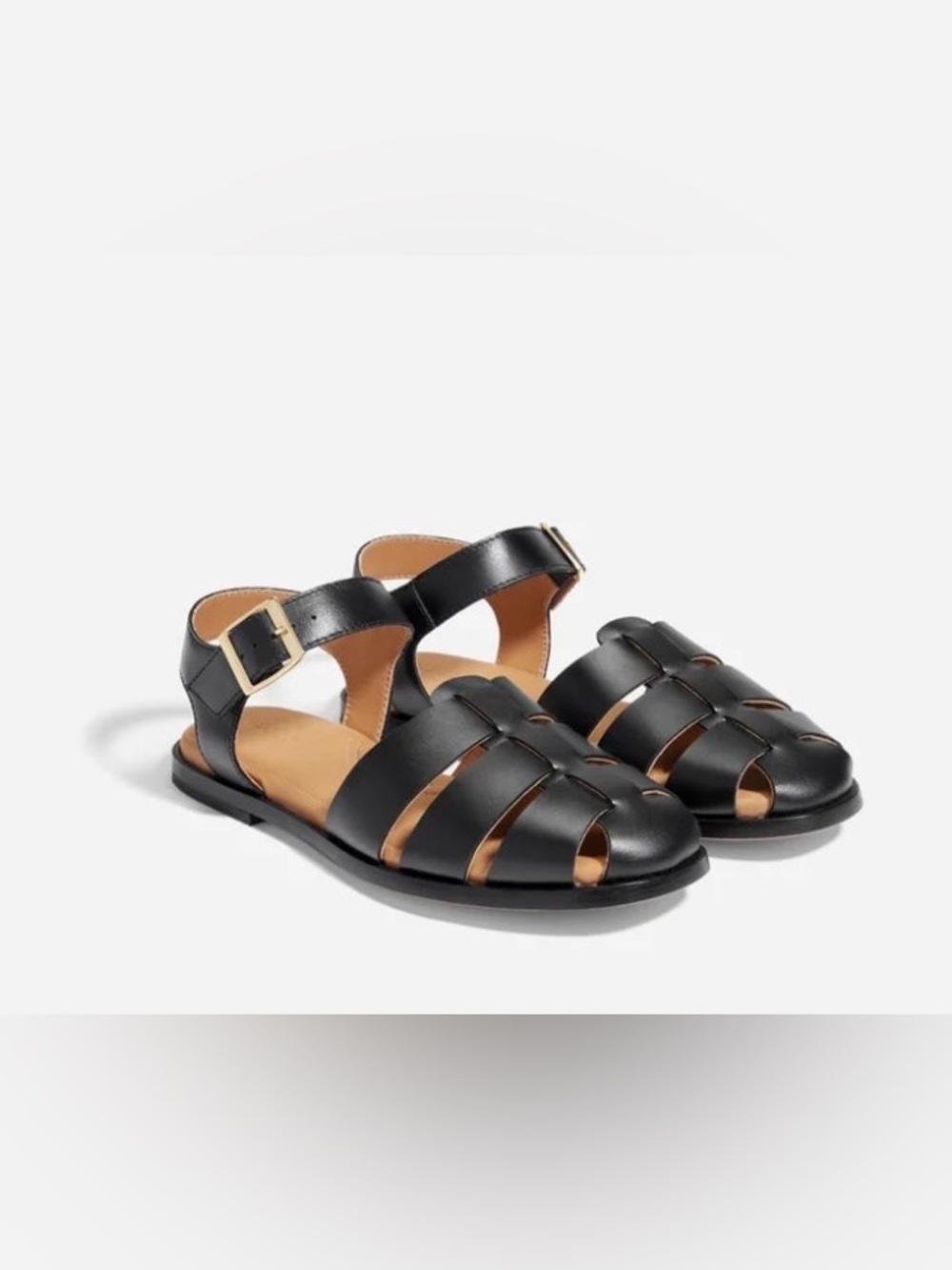 NEW Nisolo Leather Mira Fisherman Sandals Woven in Black size 8.5